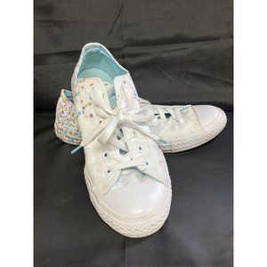 Converse Junior 661839F Size 6 White With Confetti Low Sneaker